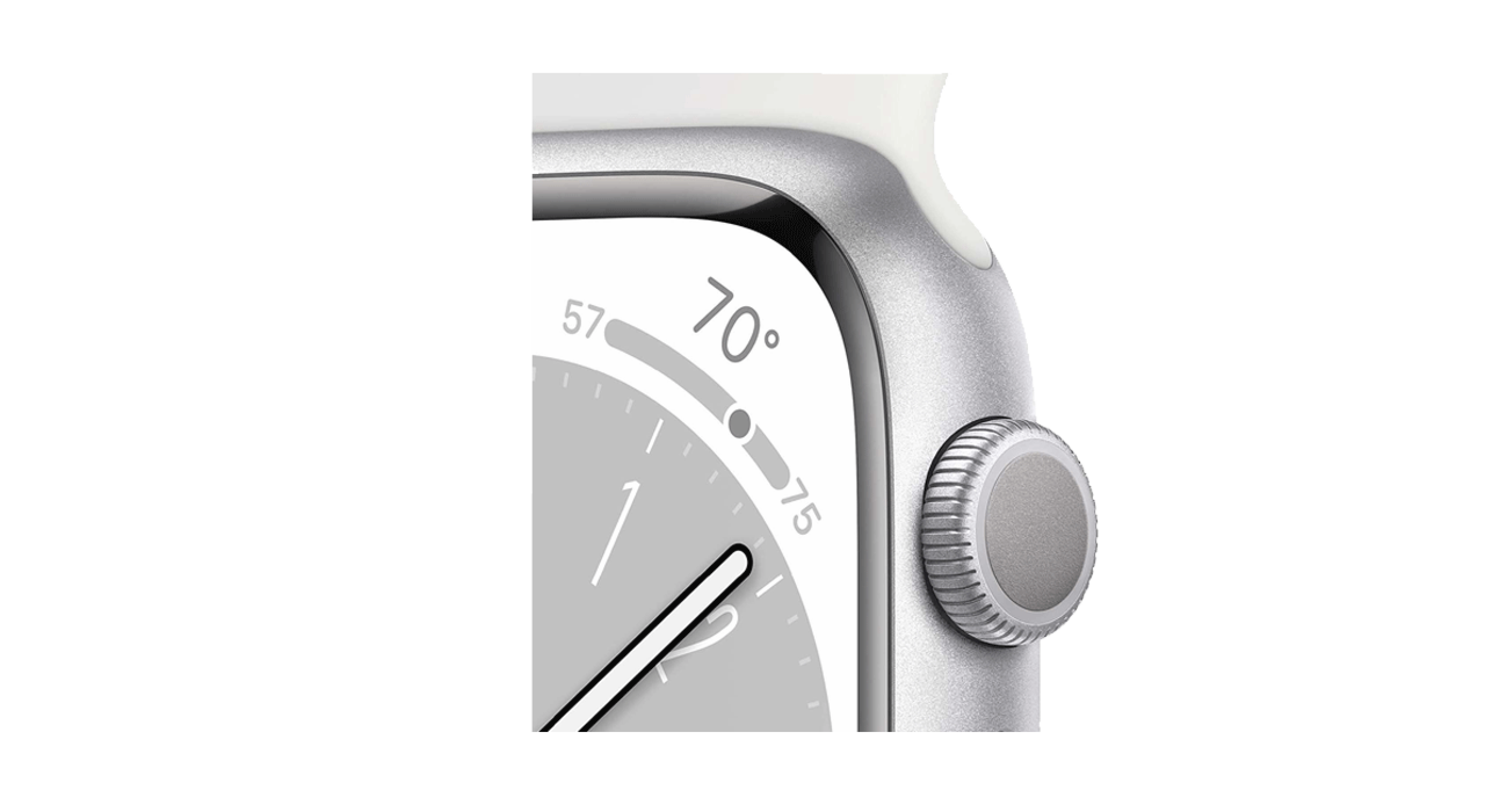  ساعت هوشمند اپل سایز 45 رنگ نقره ای - اپل واچ رنگ سیلور - اپل واچ سری 8 سایز 45 