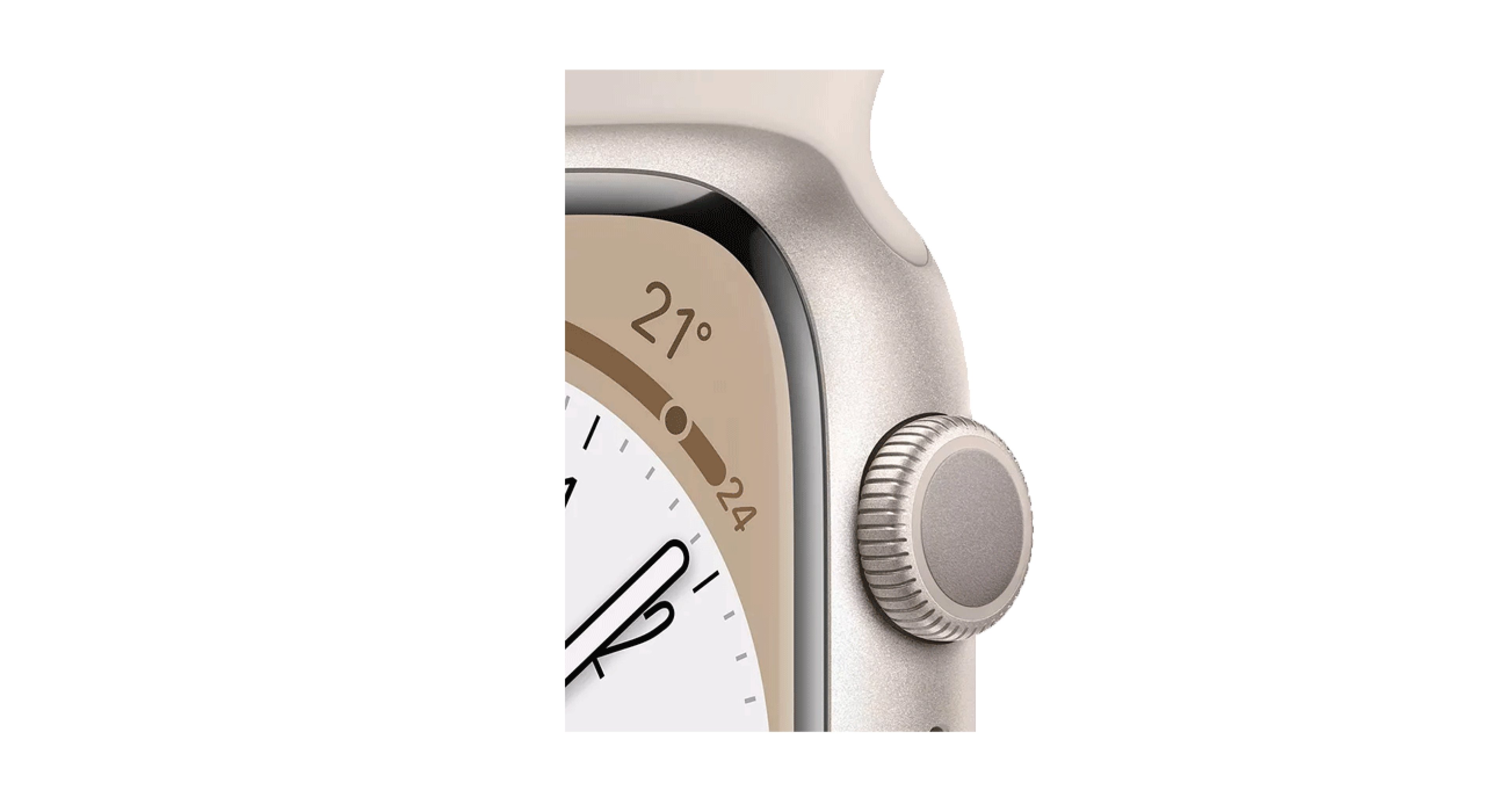  ساعت هوشمند اپل سایز 45 رنگ سفید - اپل واچ رنگ استارلایت - اپل واچ سری 8 سایز 45 